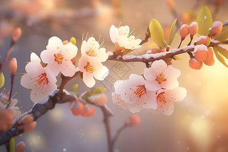 美丽的桃花绽放图片