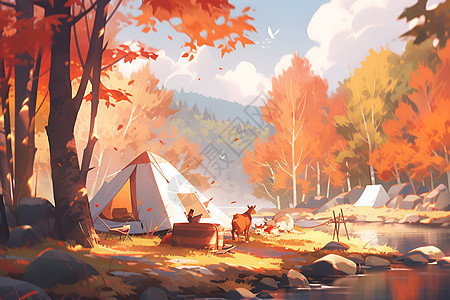 秋天神龙的帐篷图片