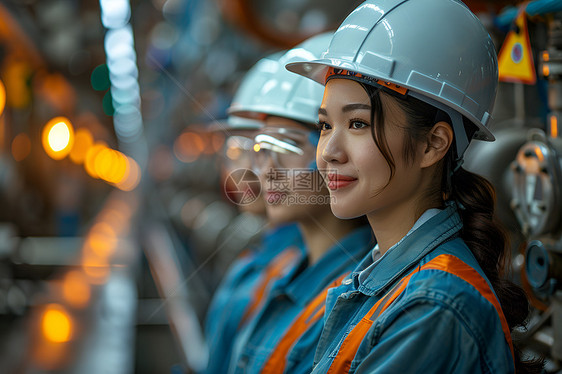 工厂里的女工人图片