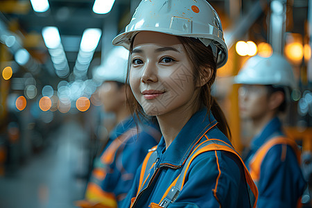 女工穿着工装图片