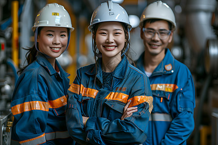 穿着工装的女工人图片