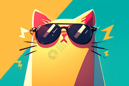 猫咪戴着太阳镜图片