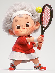 打网球的老奶奶高清图片