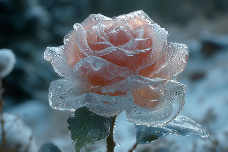 冰封的玫瑰图片