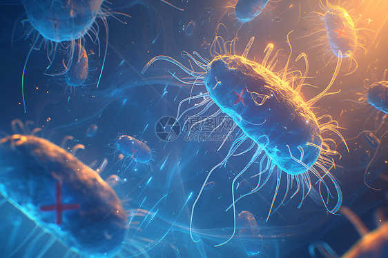 空气中漂浮的微生物图片