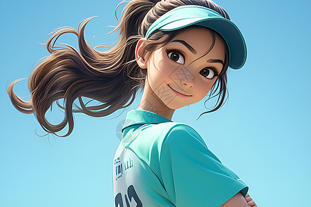 活力四溢的网球少女背景图片