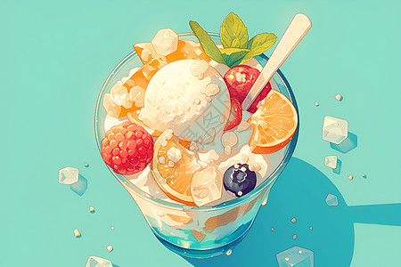 夏日的冰淇淋背景图片