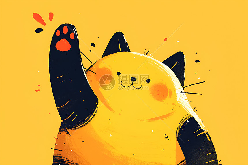 一只黄色猫咪图片