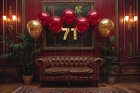 沙发上的气球背景图片