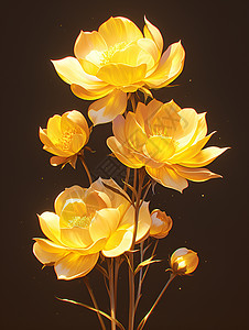 夜空下的黄花背景图片