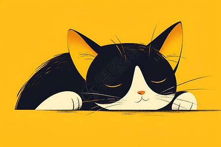 可爱的猫咪插画图片