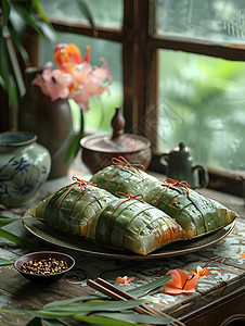 端午节的美食背景图片