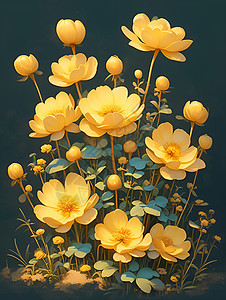 美丽的黄色小花背景图片