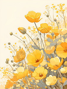 鲜黄花朵灿烂绽放图片