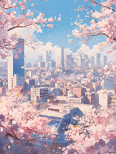 城市花团锦簇高清图片