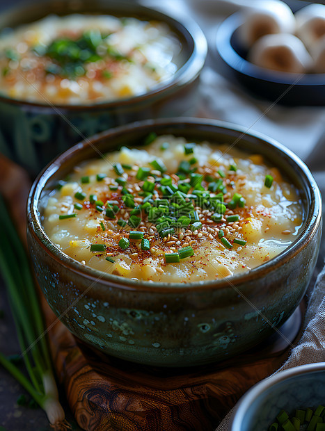 两碗糊状美食图片