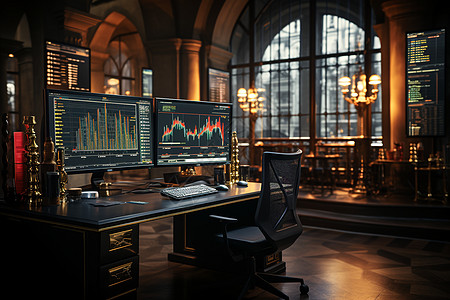 屏幕上展示着详细的股票趋势图图片