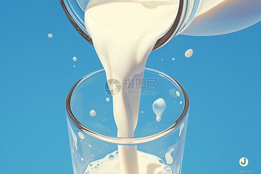 从瓶子里倒出来的牛奶图片