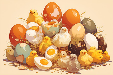 孵化的鸡蛋图片