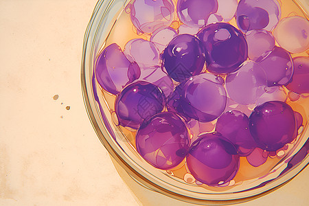 杯子里的紫色冰球图片