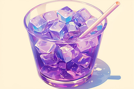 冰镇蓝莓饮料背景图片
