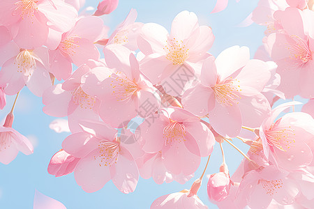 树枝上的樱花背景图片