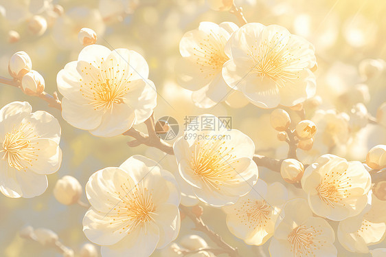 美丽的白色梅花图片
