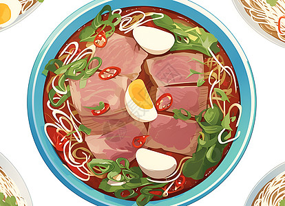 美味牛肉拉面插画