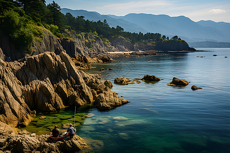 海岸的风景大海礁石高清图片