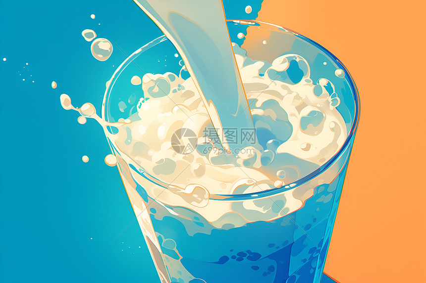 牛奶倒入杯中图片