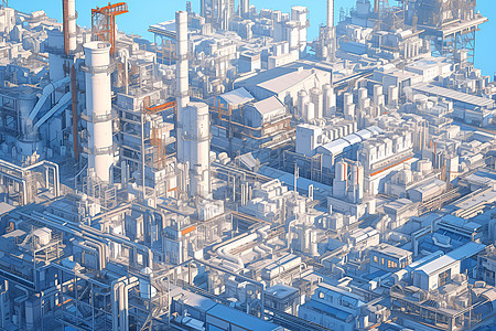 工业城市插画图片