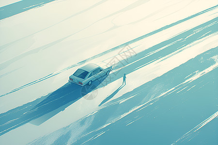 雪原上汽车图片