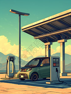 新能源汽车在充电图片