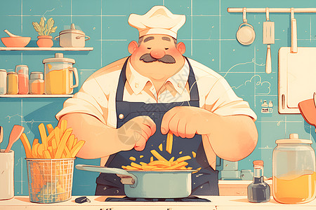 胖乎乎的厨师图片