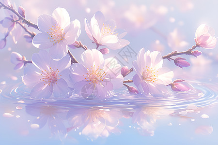 漂亮美丽的桃花植物背景图片