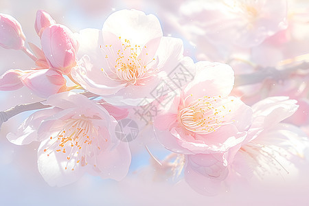 淡雅漂亮的桃花背景图片