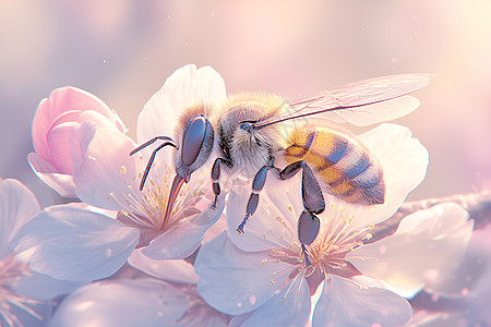 花朵上的蜜蜂图片