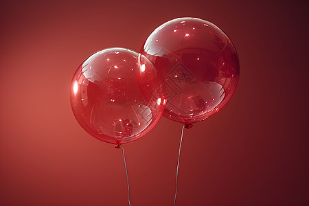两个红气球图片