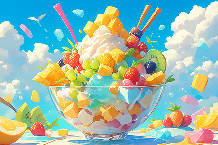水果冰淇淋的美味图片