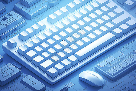 白色计算机键盘图片