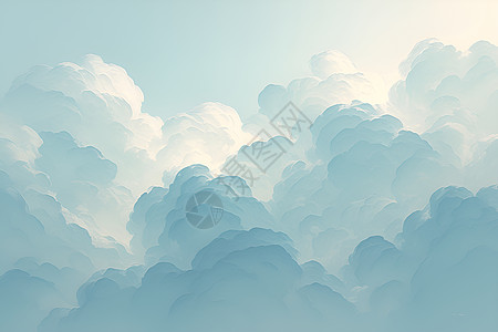 天空中浓厚的云海图片