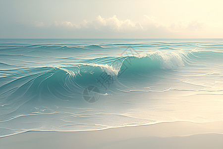 海浪拍击沙滩图片