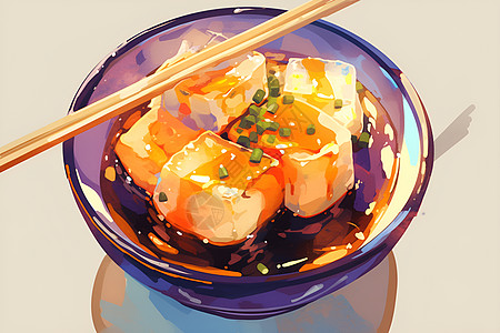 一碗香煎豆腐图片