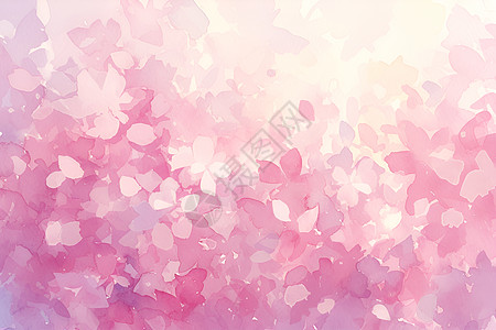 水彩色彩粉色的水彩小花插画