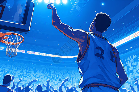 篮球乔丹打球的运动员插画