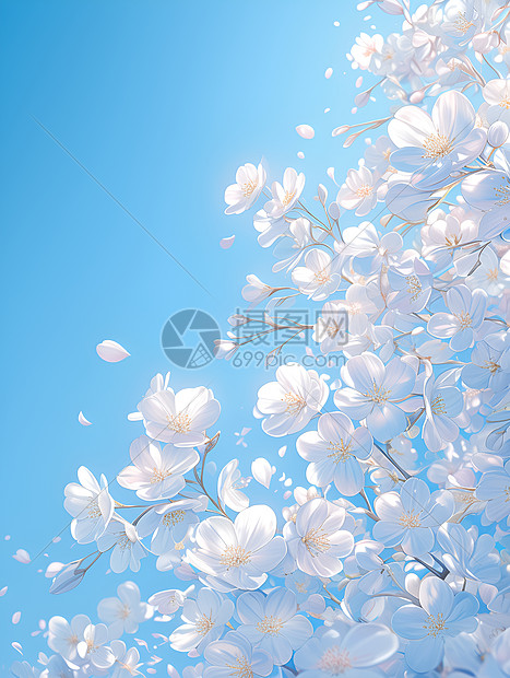 春天的白色樱花图片