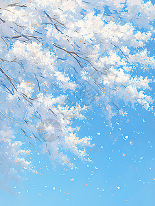 梦幻的白色樱花图片