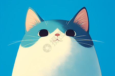 可爱蓝色小猫咪图片