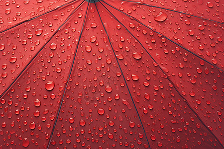 雨滴落在红伞上图片