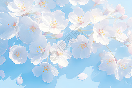 盛开的白色樱花图片